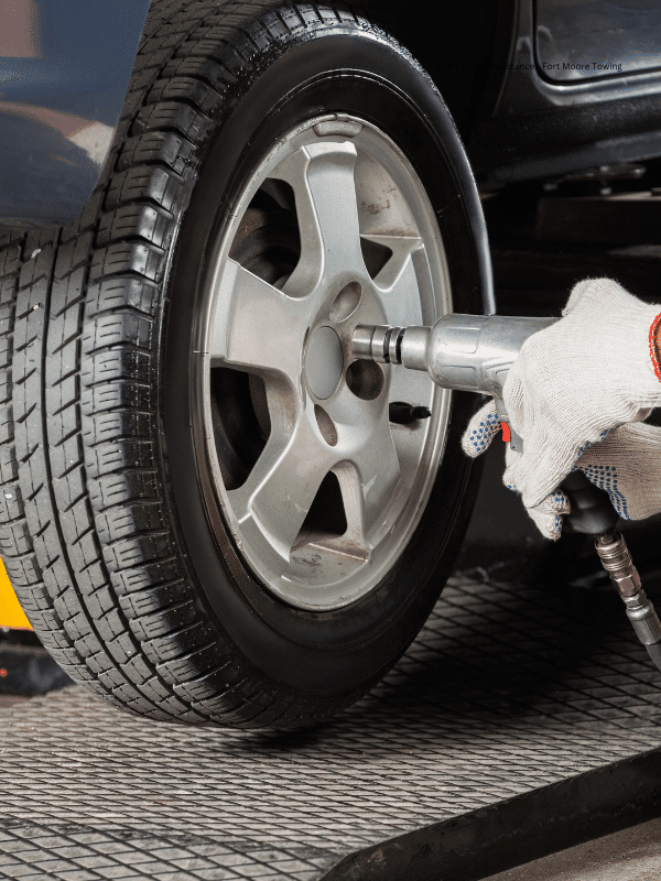 Tire Change Assistance - Fort Moore Towing